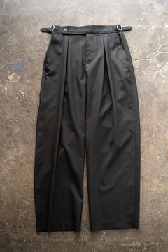 【ラスト1点】【24SS】2-Tack Wool Tropical Trousers/2タックウールトロピカルトラウザーズ(BLACK)