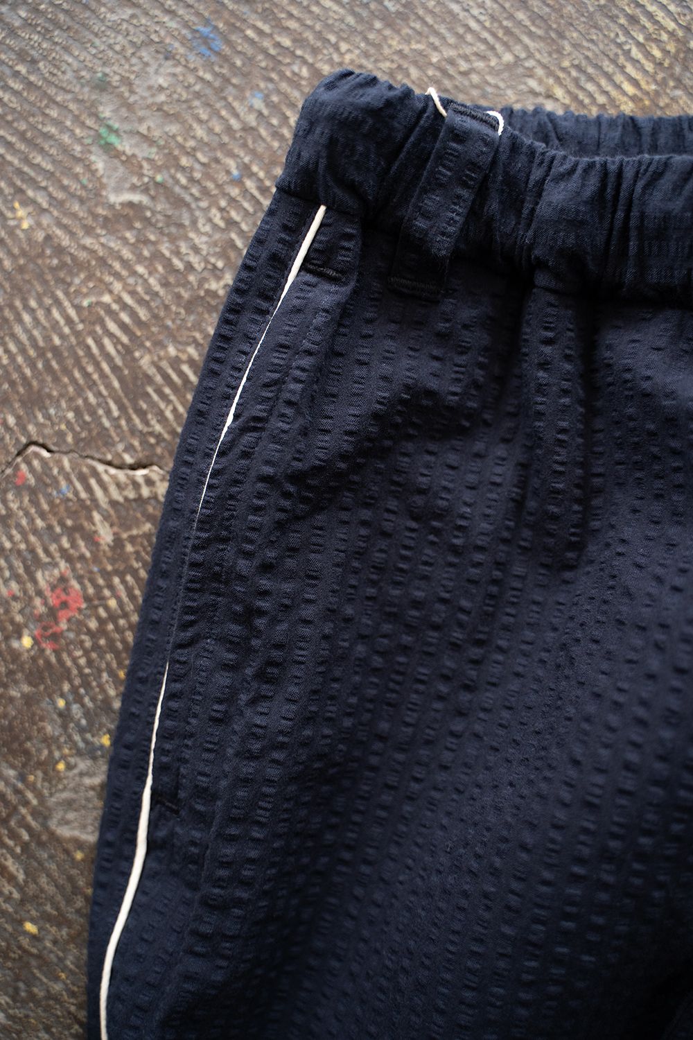 【ラスト1点】【25SS】"nite game"pajama(seersucker NAVY)【ユニセックス】【セットアップ】