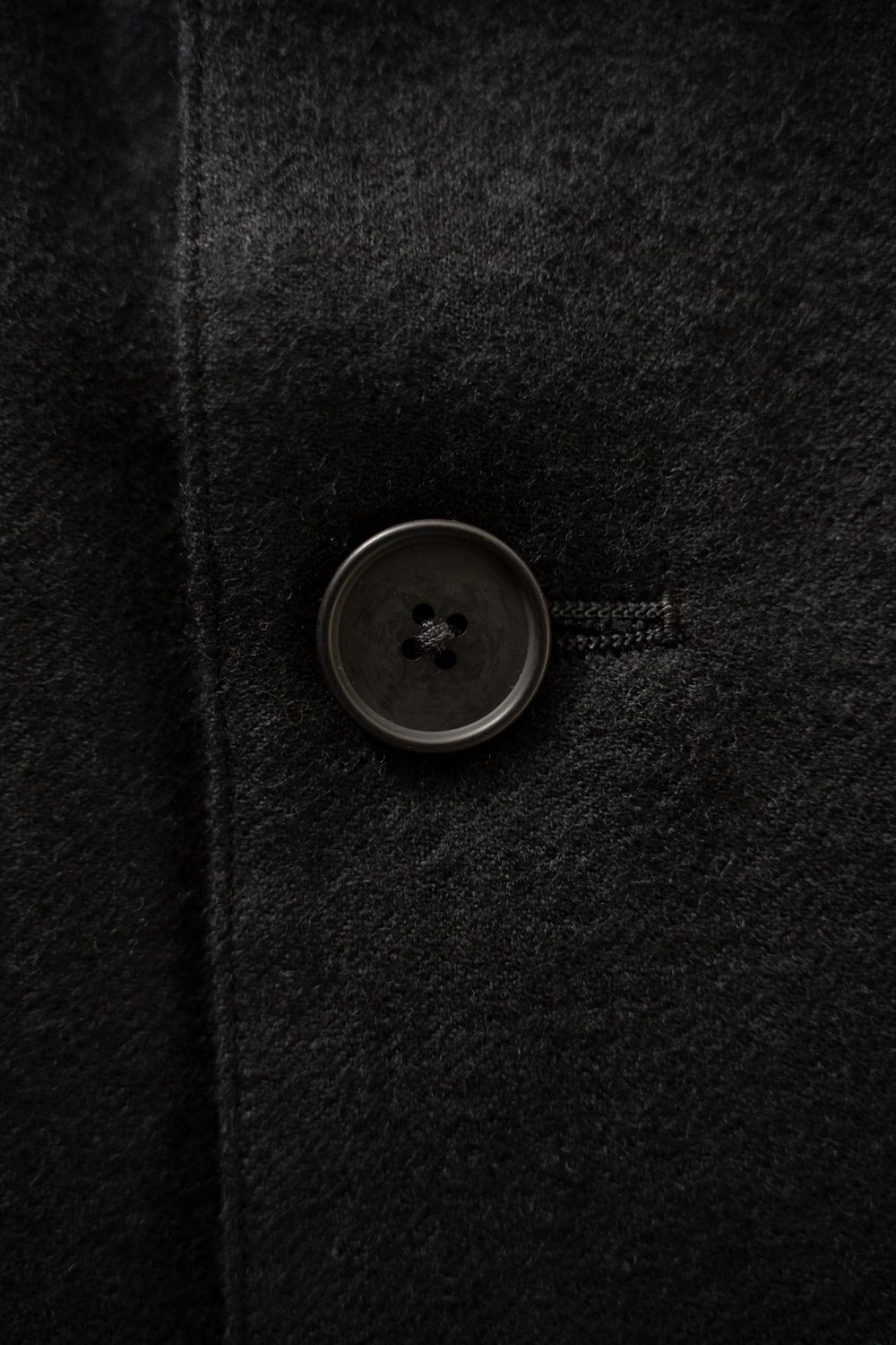 【26AW】ウール×リネンステンカラーコート(BLACK)