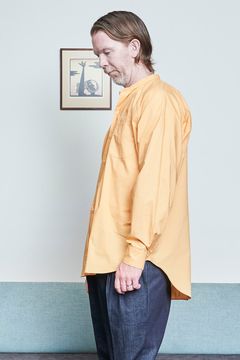 【ラスト1点】【23SS】Over Sized Band Collar Shirts(GUAVA ORANGE)