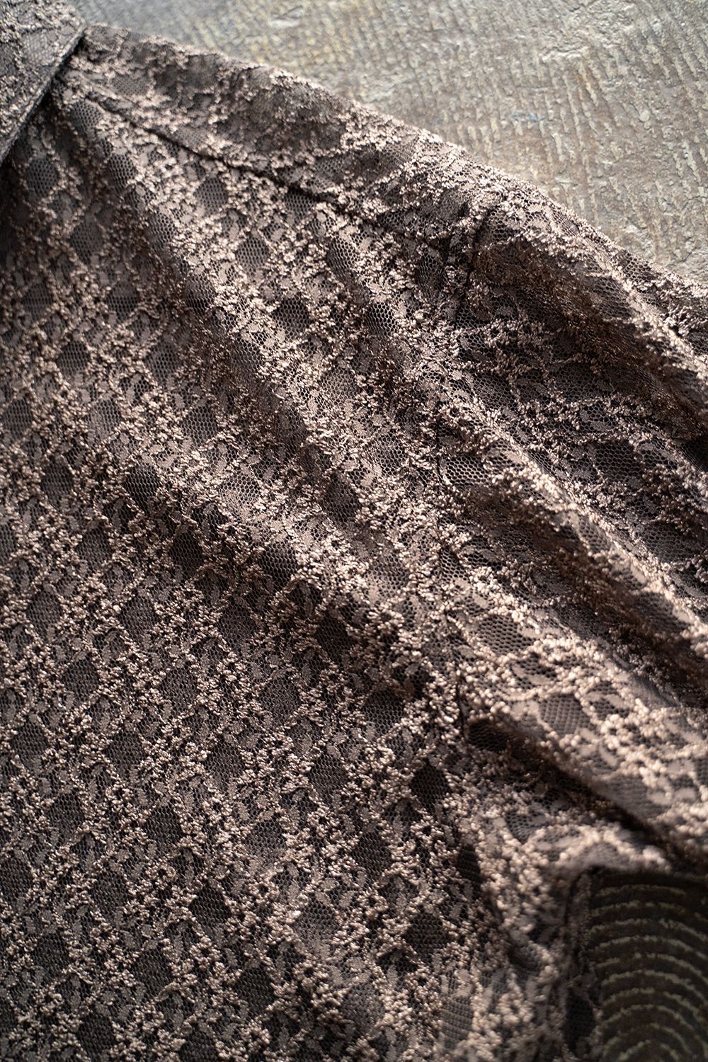 【ラスト1点】【24SS】Russell Lace L/S Shirt/ラッセルレースロングスリーブシャツ(BROWN)