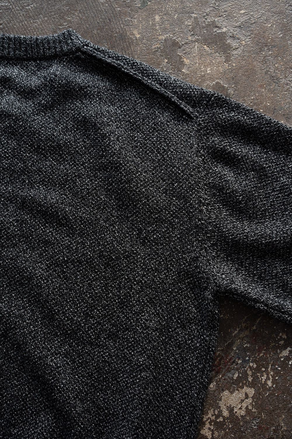【26AW】ラムウール×ローシルクメランジニット(MELANGE BLACK)