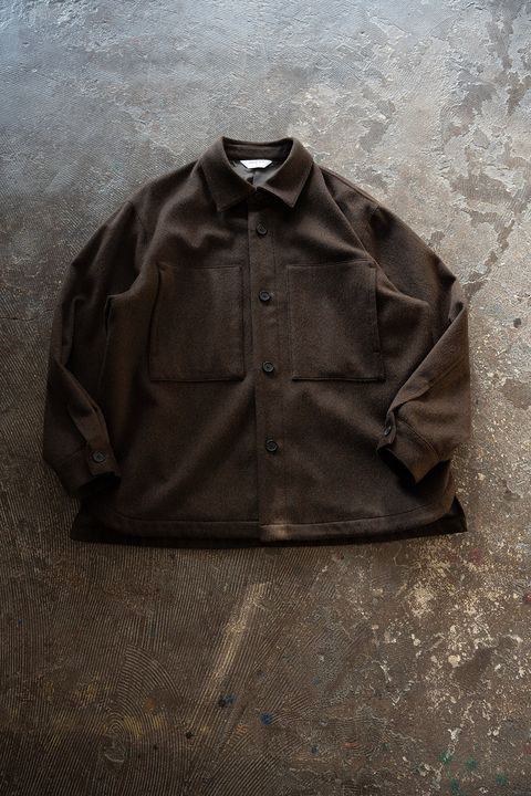 【26AW】ウールシャギーシャツブルゾン(DARK BROWN)