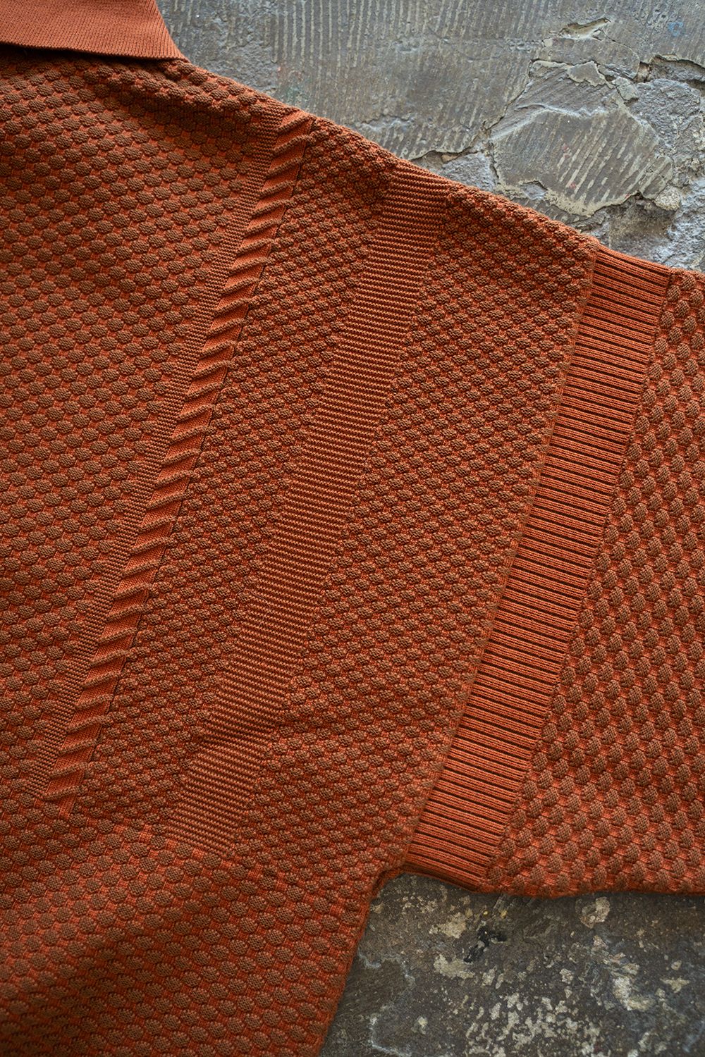YASHIKI - 【ラスト1点】【24AW】Sekka Knit Polo(ORANGE) | Salty YASHIKI - 【ラスト1点】【24AW】Sekka Knit Polo(ORANGE) | Salty