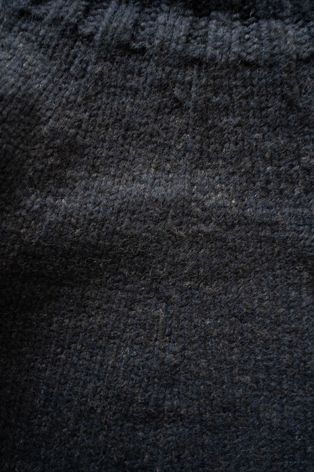 yak/lambs multi ply HAND KNITTING yoke top turtle neck sweater(DARK NAVY)