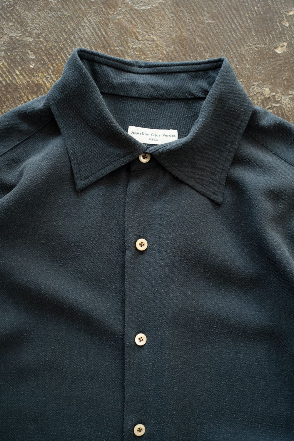 【ラスト1点】【25AW】Silk Nep Kersey Windsor Wide Collar Shirt(IRON BLUE)