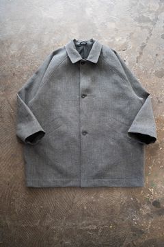 【ラスト1点】【23SS】リネン×シルクステンカラーハーフコート(SLATE GRAY)