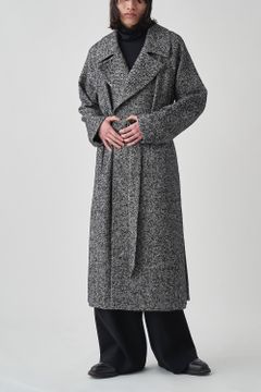 【ラスト1点】【21AW】Belted Over Coat/ベルテッドオーバーコート(GRAY)