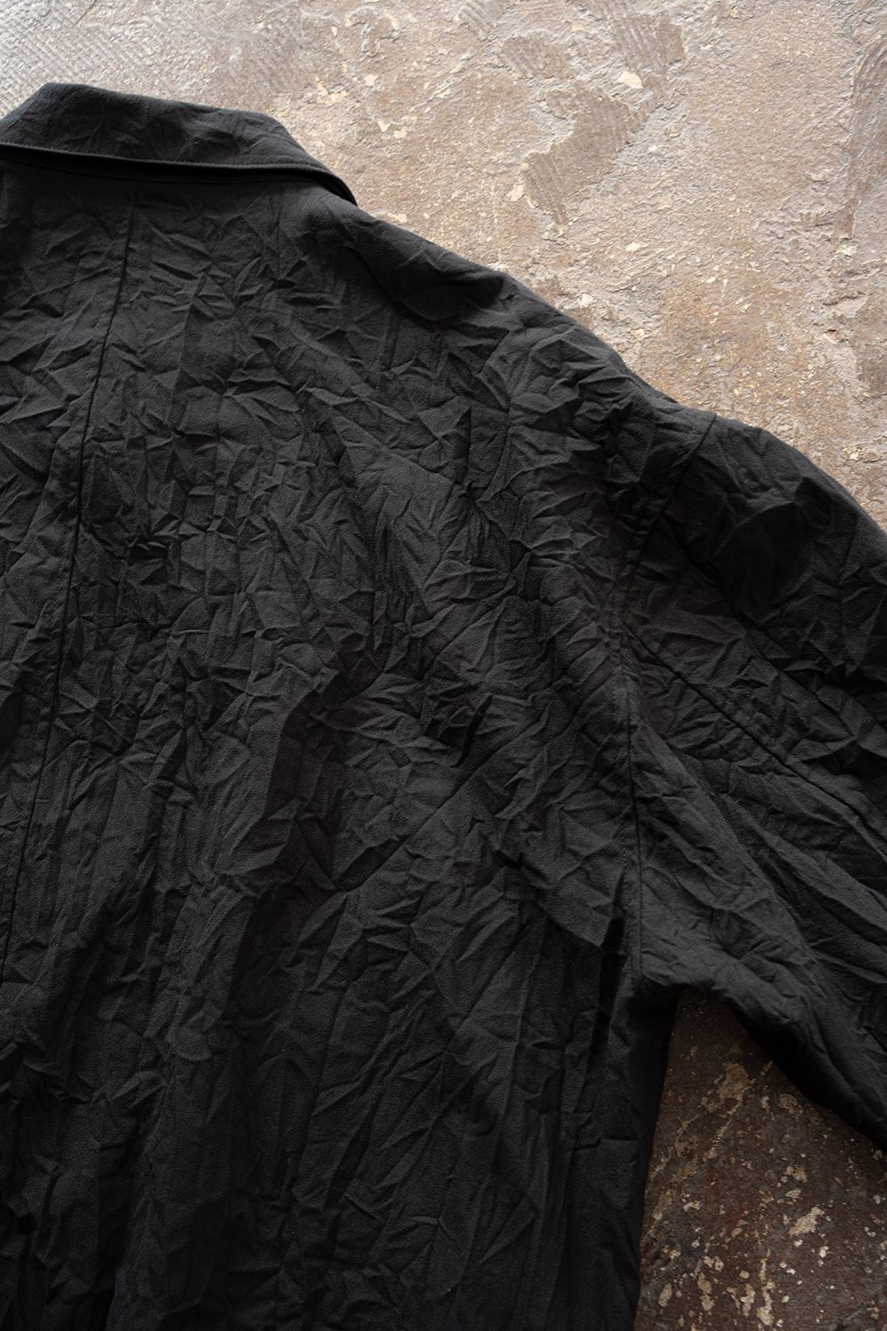 【26AW】先染めポリエステルジップブルゾン(BLACK)