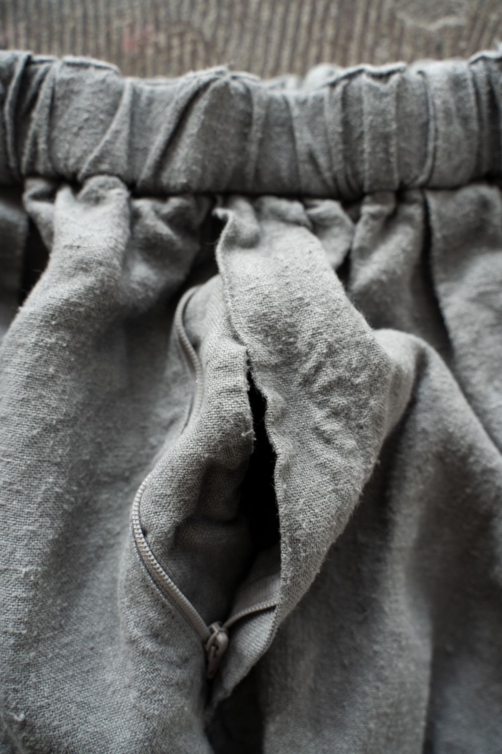 起毛大麻パンツ(薄炭)