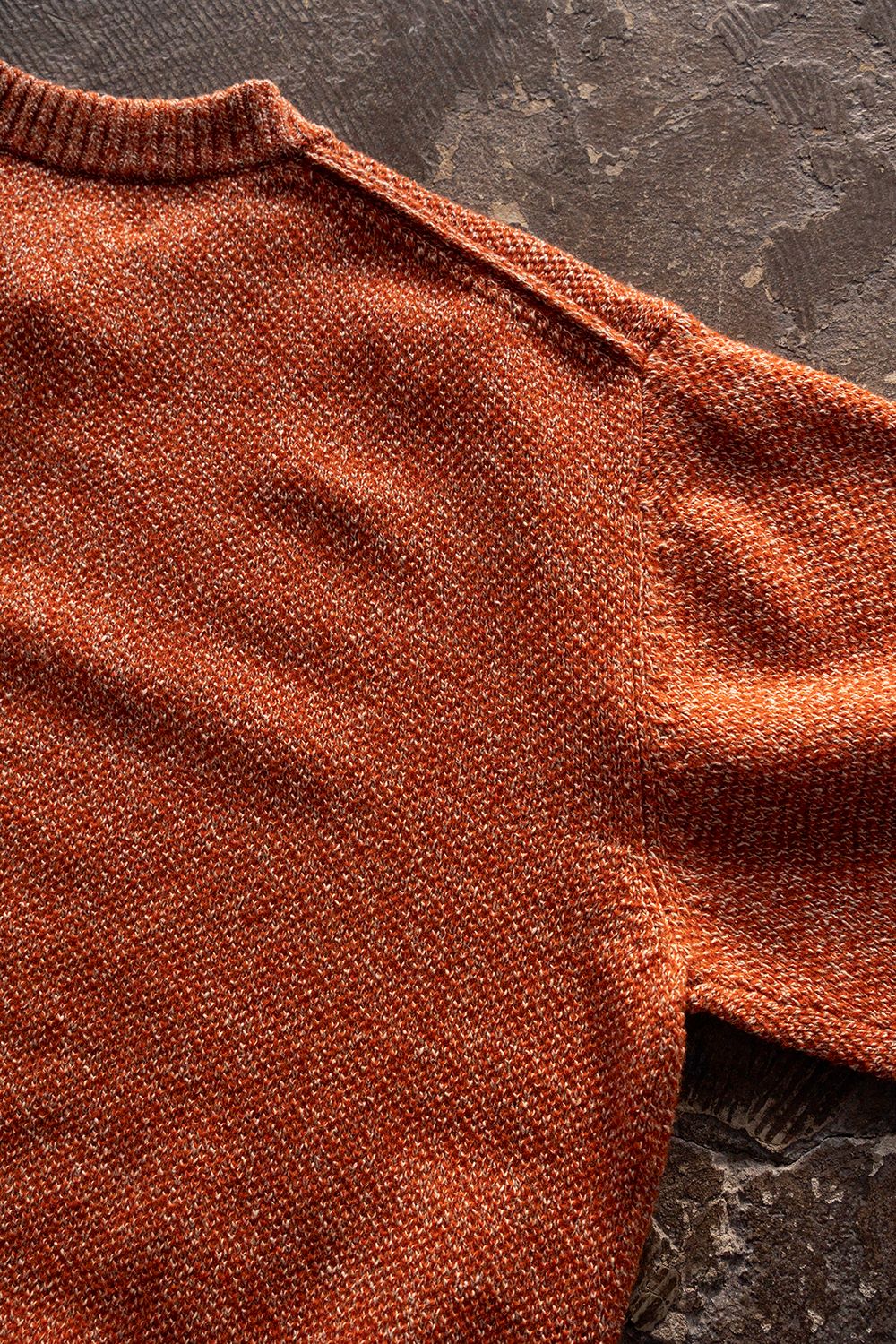 【26AW】ラムウール×ローシルクメランジニット(MELANGE ORANGE)