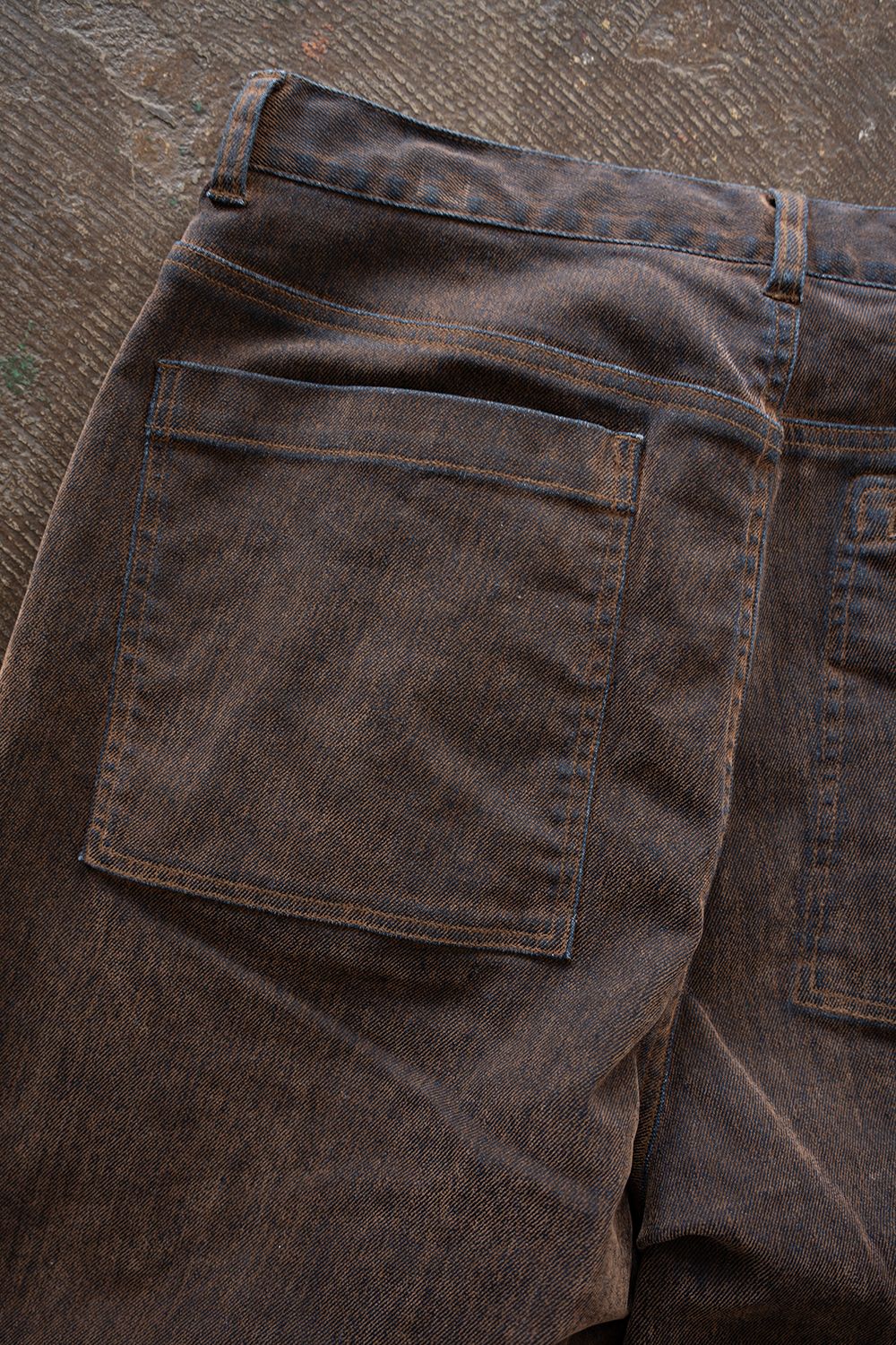 【26AW】Washed Flocked Denim Pants(FADED BROWN)