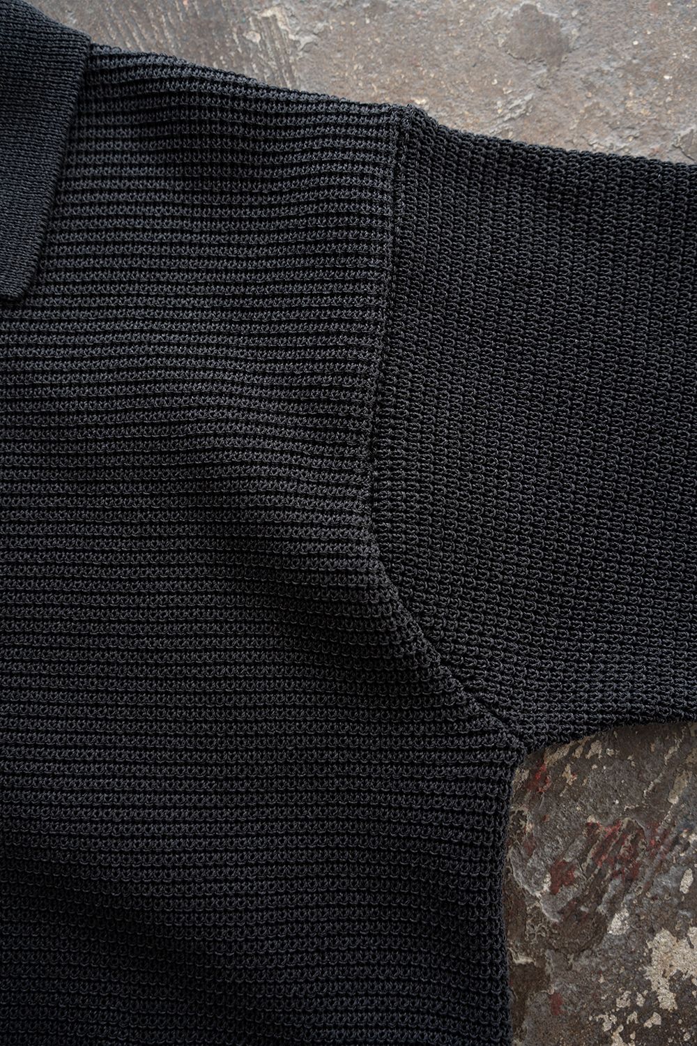 【26SS】和紙混7Gニットブルゾン(INK BLACK)