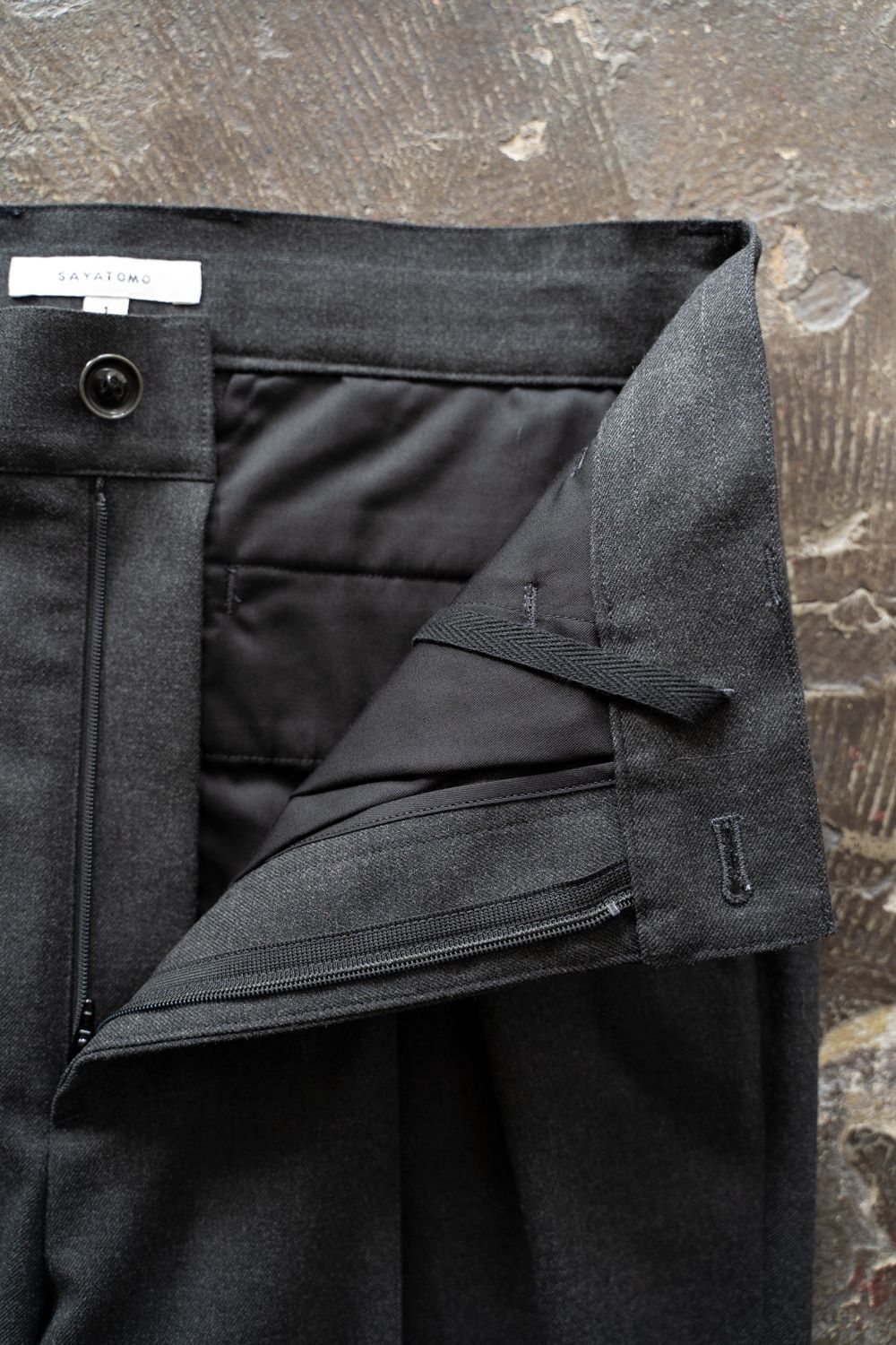【25AW】2-Tack Slacks/2タックスラックス(CHARCOAL)