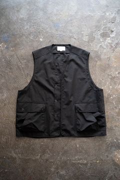 【ラスト1点】【22SS】綿×麻ビッグポケットベスト(INK BLACK)