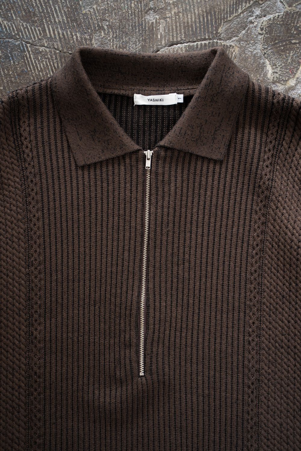 【26AW】Teriha Zip Polo(BROWN)