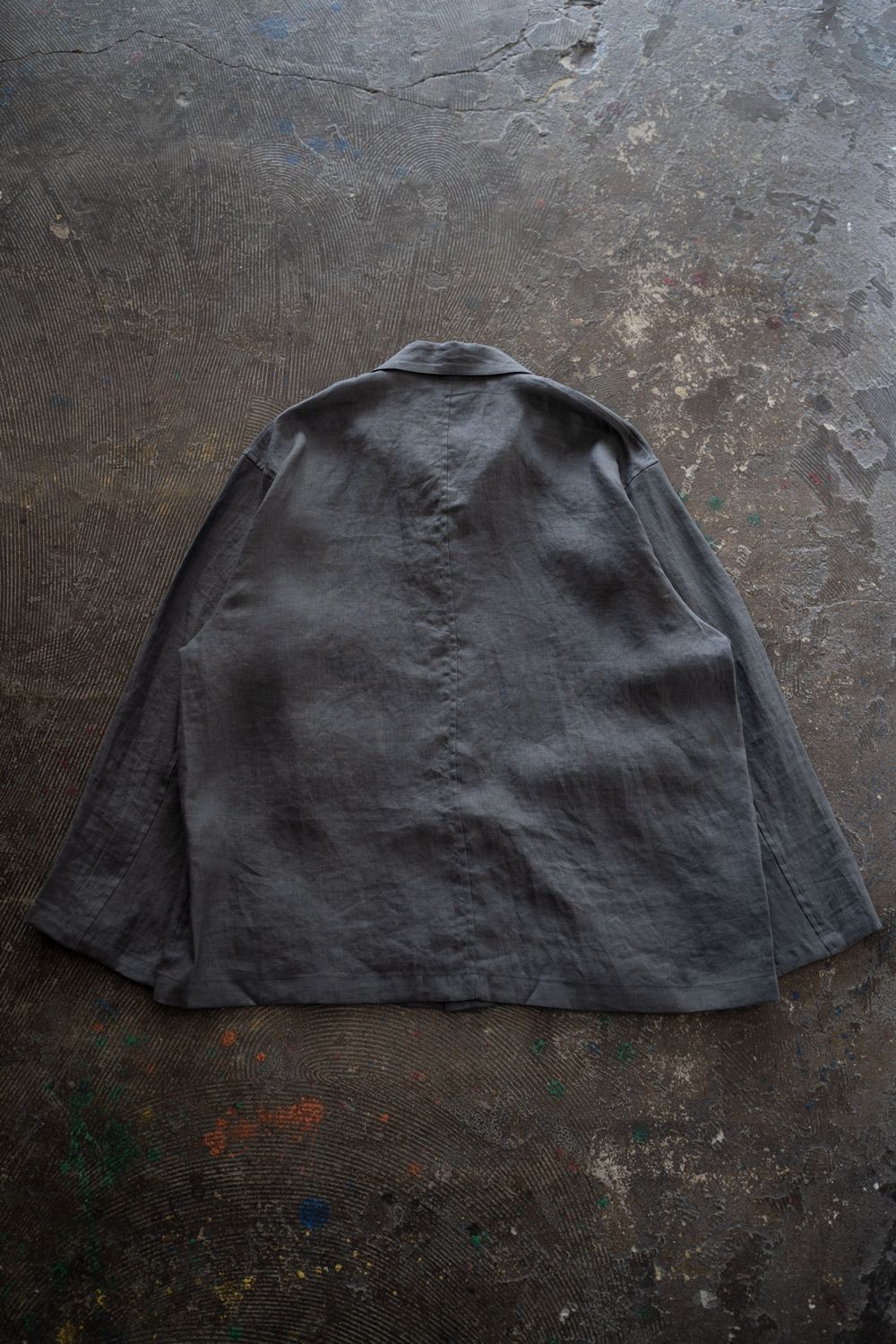 【26SS】リネンミニマルカバーオールジャケット(BLUE GREY)