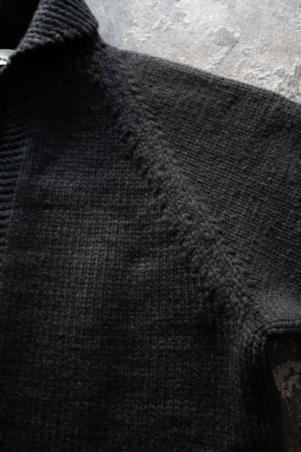 【ラスト1点】yak/lambs multi ply HAND KNITTING cowichan sweater(BLACK)
