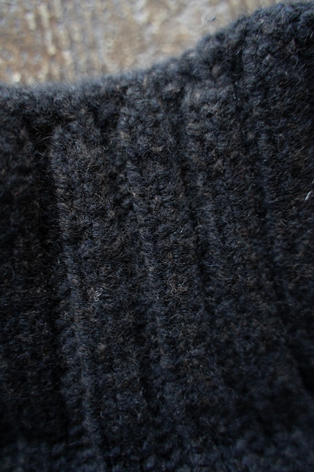 yak/lambs multi ply HAND KNITTING yoke top turtle neck sweater(DARK NAVY)