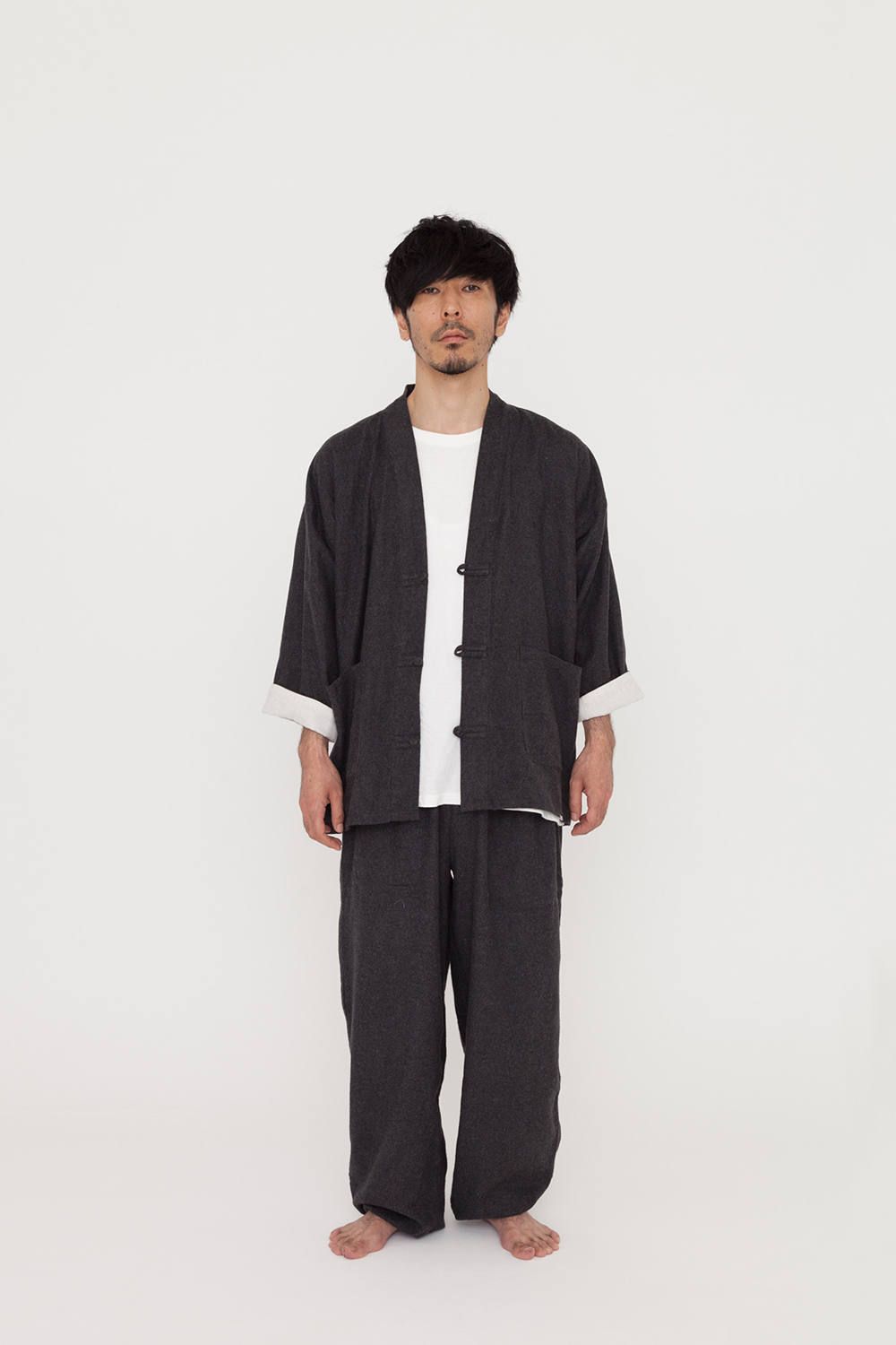 NOWHAW 2017AW Style-05 "oriental" pajama top biyella charcoal