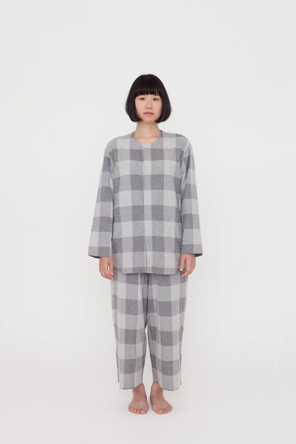 NOWHAW 2017AW Style-04 "shhh" pajama herringbone check gray