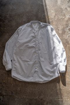 【ラスト1点】【22SS】スビンコットンタイプライターバンドカラーシャツ(HAIRLINE STRIPE)
