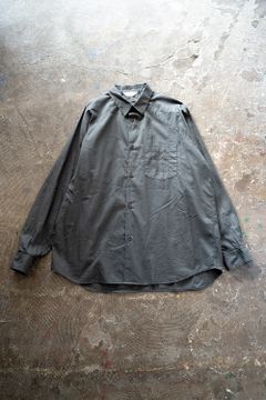 【ラスト1点】【22SS】シルク混胸ポケットレギュラーカラーシャツ(CHARCOAL)