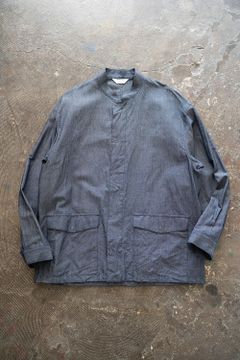 【ラスト1点】【23SS】和紙混シャンブレーシャツジャケット(INDIGO BLUE)