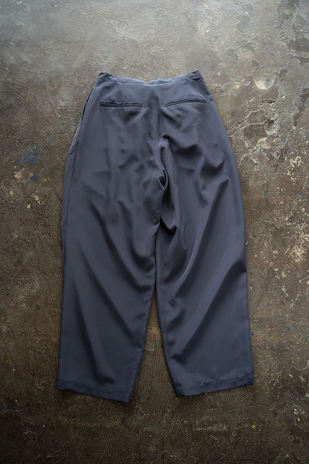 【ラスト1点】【25SS】Peached PE Gathered Pants/ピーチ加工ポリエステルギャザードパンツ(GRAY)