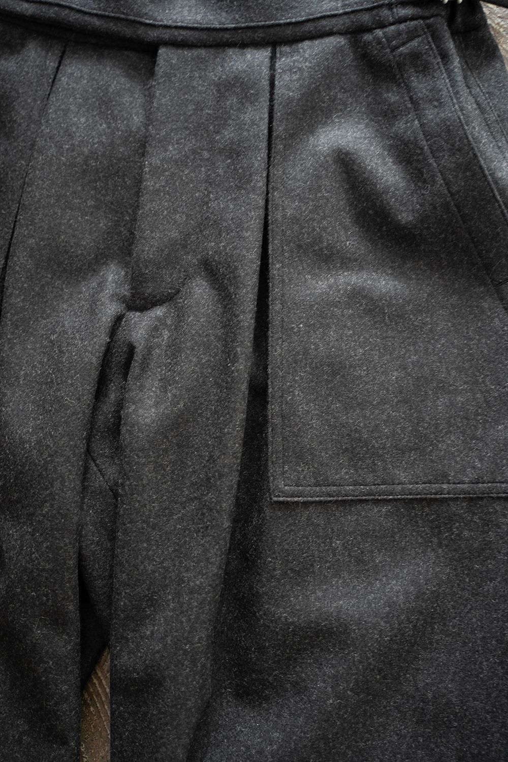 【ラスト1点】2-Tack Flannel Baker Pants/2タックフランネルベイカーパンツ(BLACK)