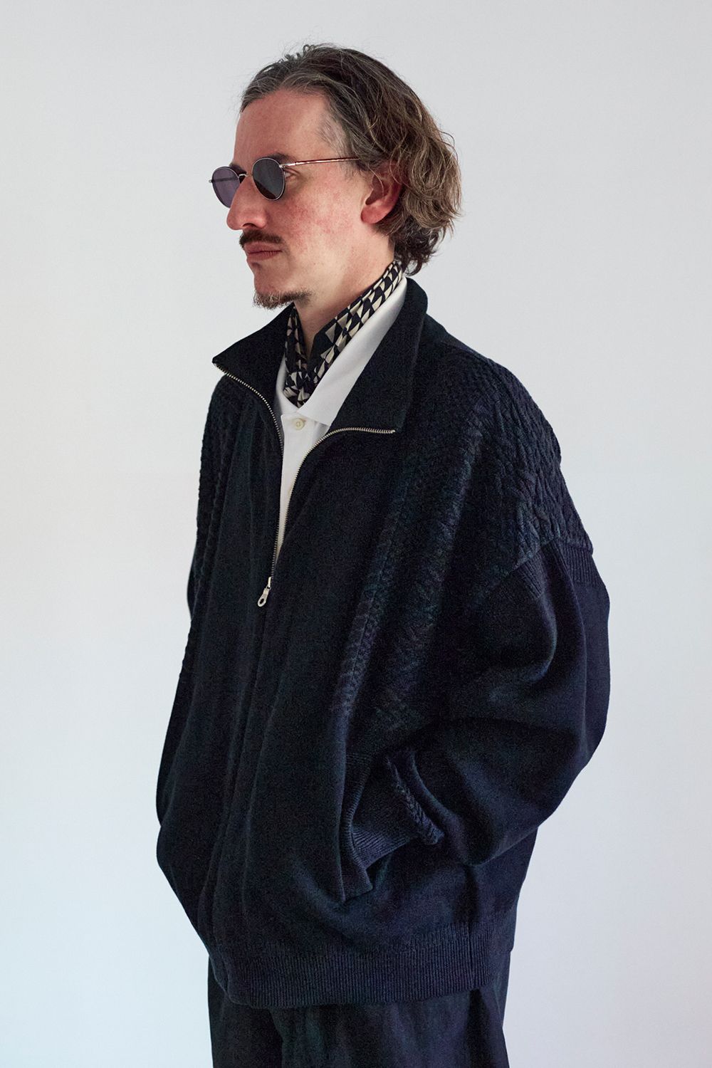 YASHIKI - 【ラスト1点】【23SS】Hatsuhana Knit Blouson(BLACK