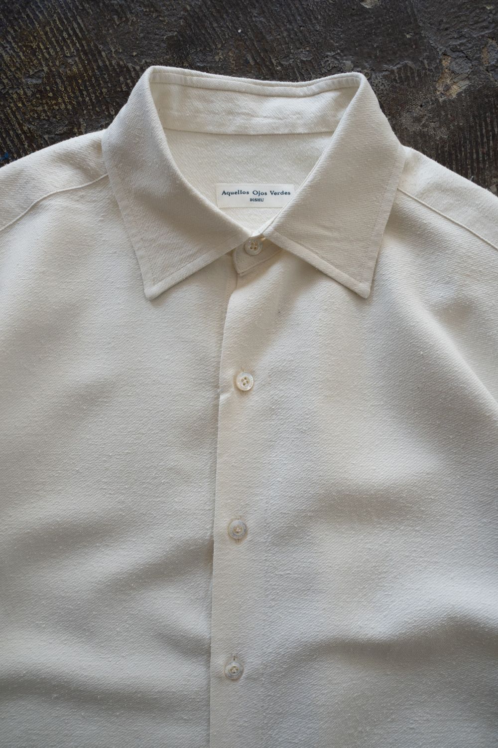 【ラスト1点】【25AW】Silk Nep Kersey Windsor Wide Collar Shirt(PEARL WHITE)