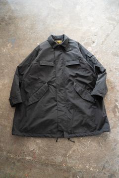 【ラスト1点】【23AW】Water Proof Rip Stop Nylon Stand Coat/撥水リップストップナイロンスタンドコート(BLACK)【ユニセックス】
