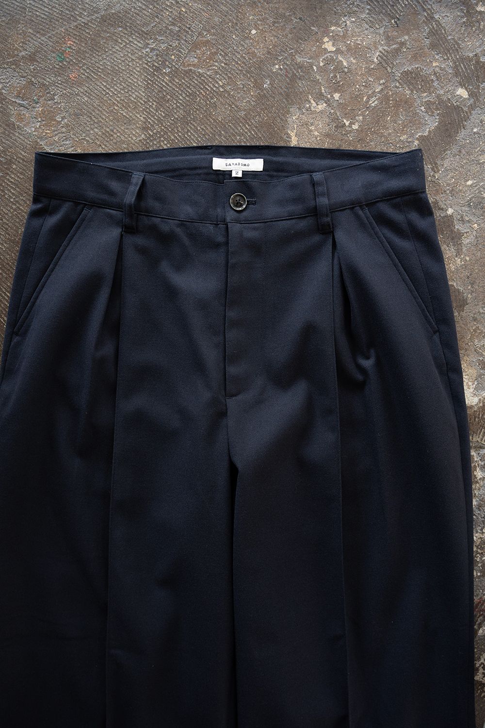 【26AW】2-Tack Wide Slacks/2タックワイドスラックス(NAVY)