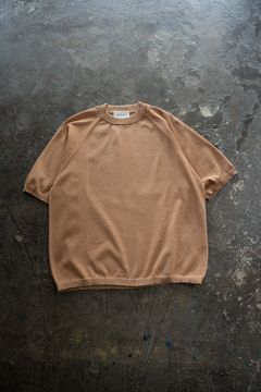 【26SS】和紙混12GラグランスリーブニットTee(PALE OLANGE)