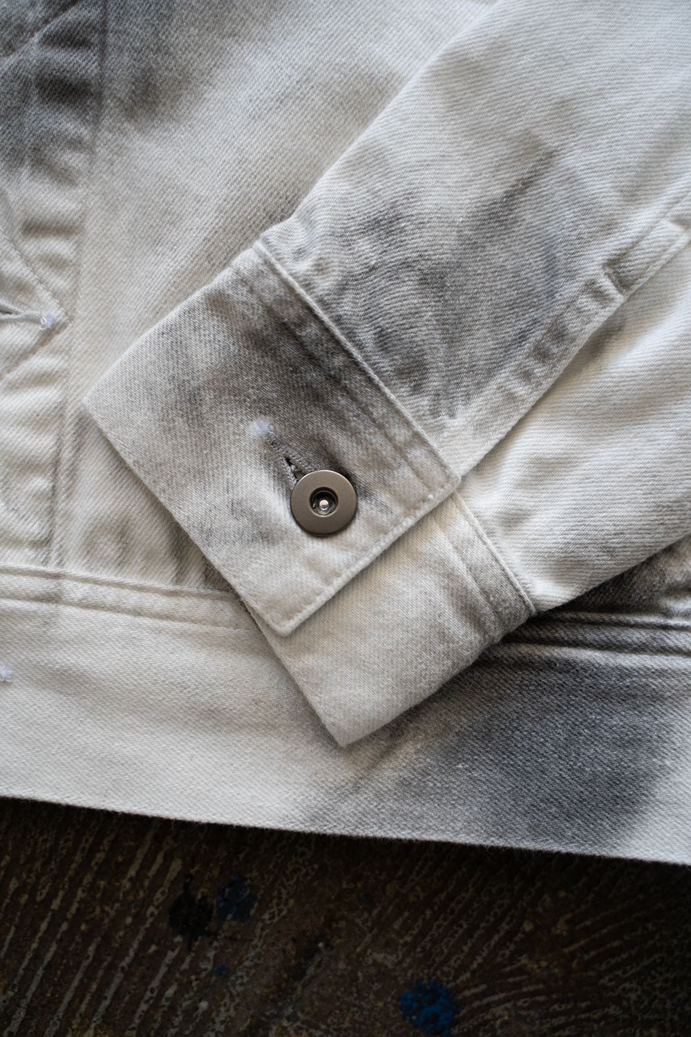 【ラスト1点】【25SS】Spray Short Denim Jacket/スプレーショートデニムジャケット(WHITE×BLACK)