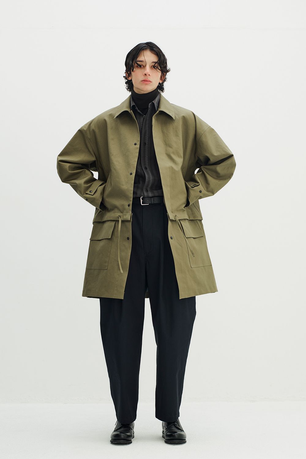 【ラスト1点】【25AW】Cotton Typewriter 2WAY Coat/コットンタイプライター2WAYコート(KHAKI BEIGE)