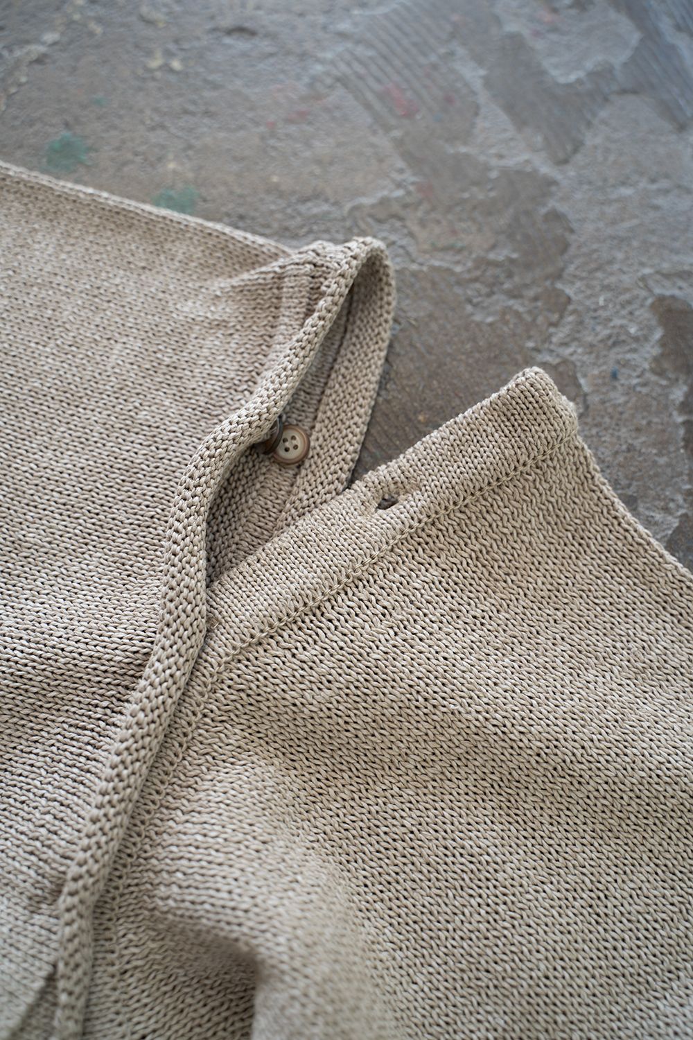 【ラスト1点】2Way Roll Neck Knit Pullover/和紙混2WAYロールネックニット(GREIGE)