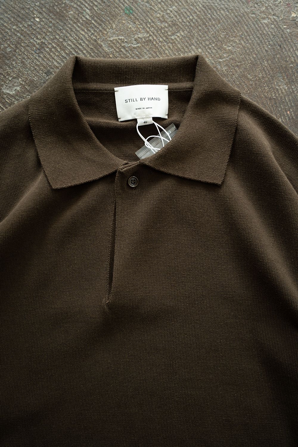 【26AW】コットン×シルク12Gニットポロ(KHAKI BROWN)