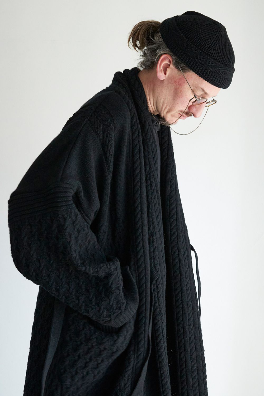 YASHIKI - 【ラスト1点】【23AW】Ginrei Knit Coat(BLACK) | Salty