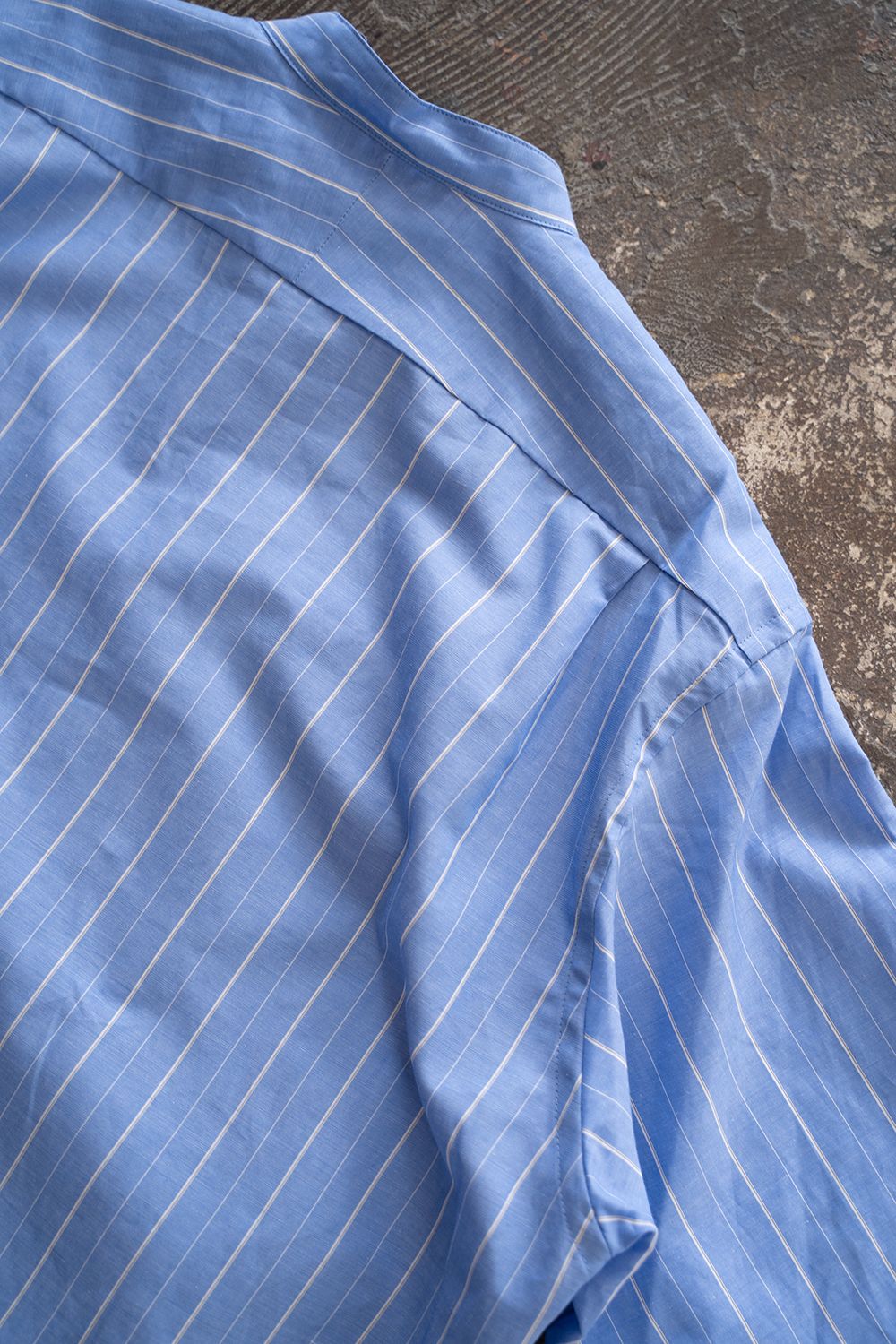 【26SS】コットン×ラミーオーバーサイズシャツ(BLUE STRIPE)