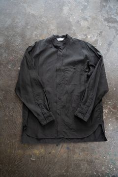 【ラスト1点】キュプラコットンバンドカラーシャツ(INK BLACK)
