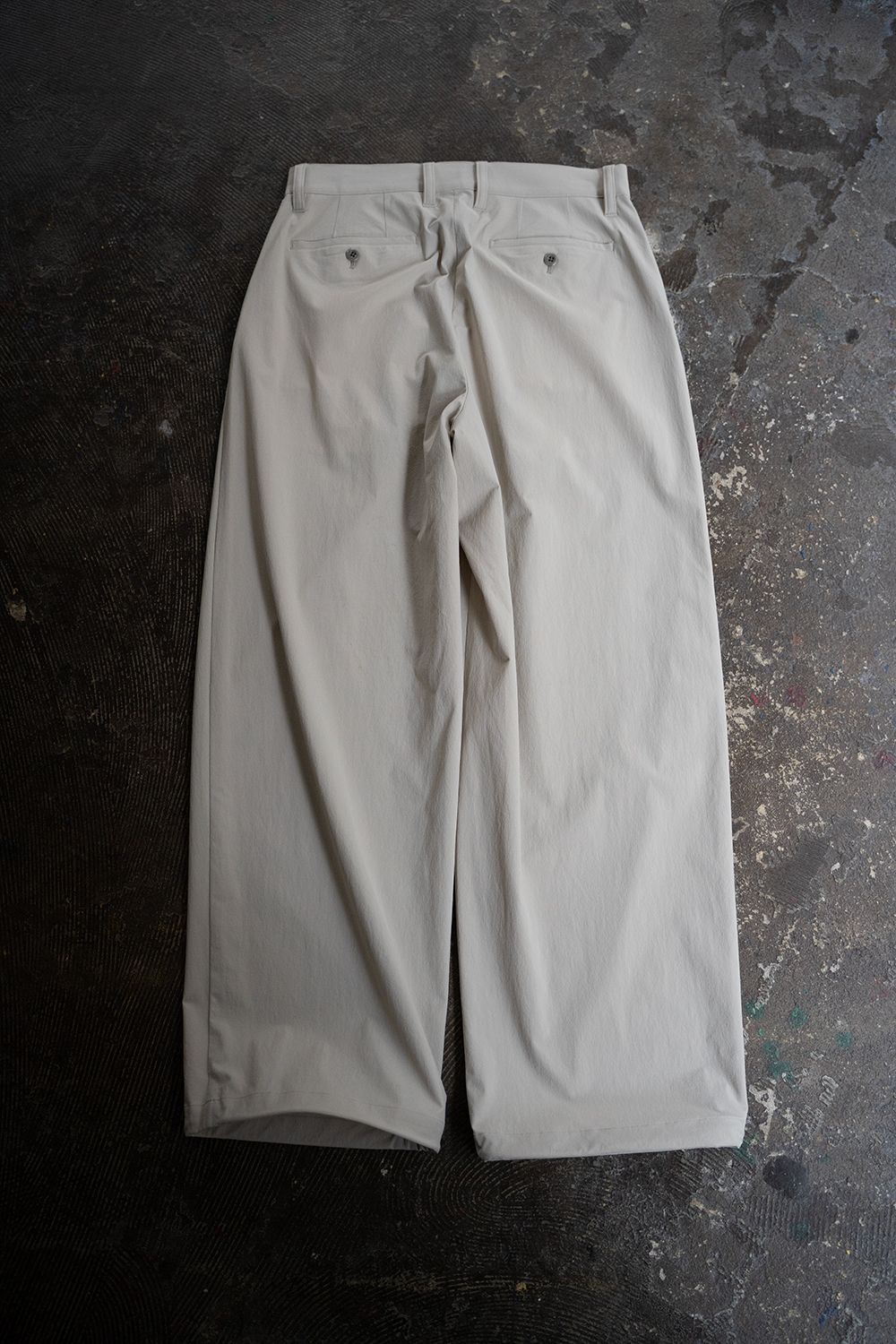 【25SS】1-Tack Nylon Trousers/1タックナイロントラウザーズ(LIGHT GRAY)