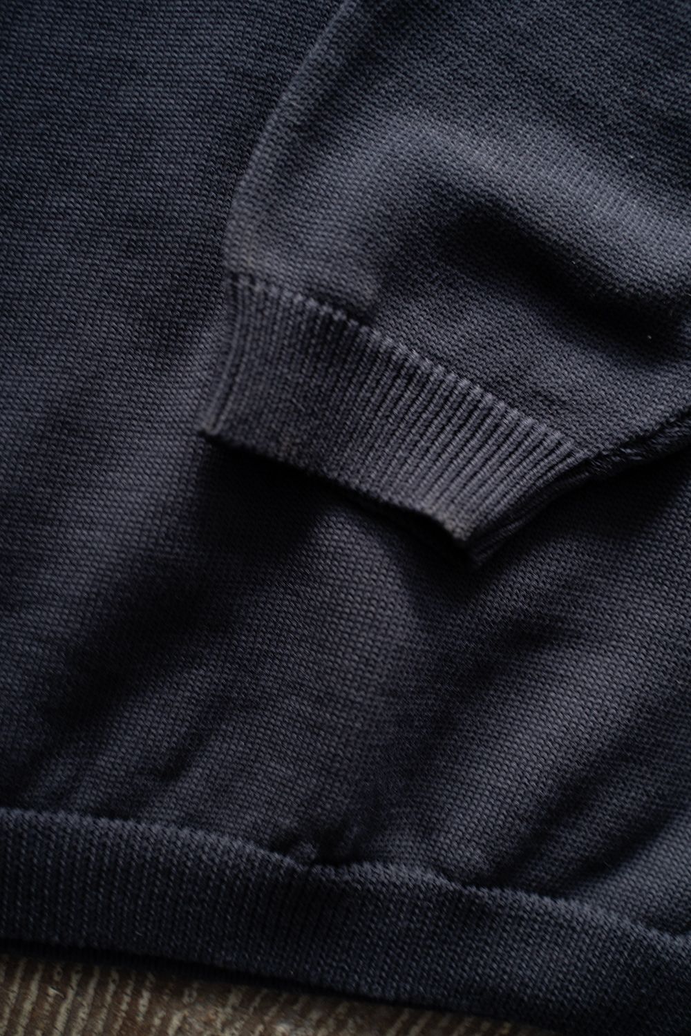 【ラスト1点】【25SS】強撚綿クルーネック10Gニット(NAVY)