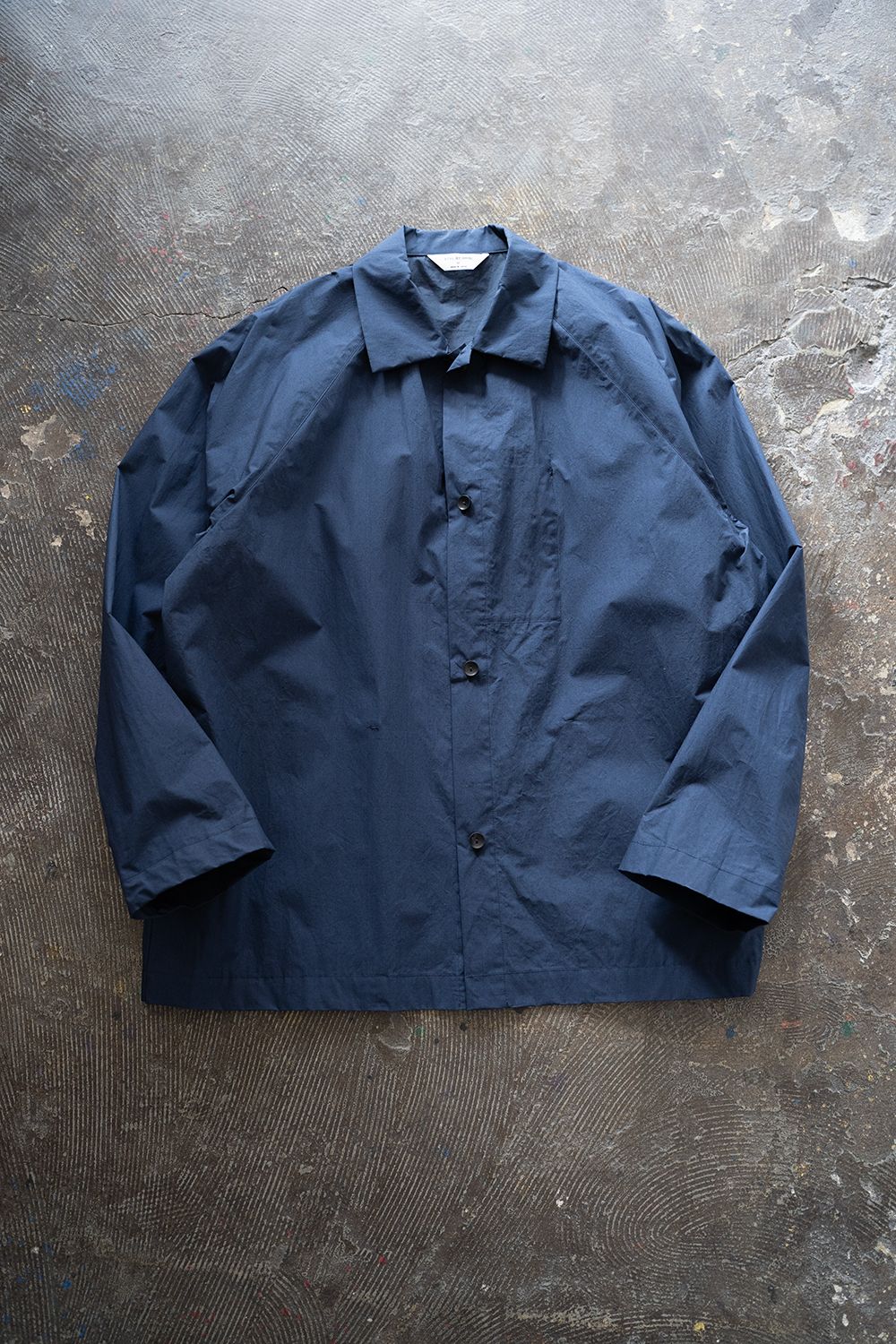 【ラスト1点】【25SS】シリコン加工シャツブルゾン(DEEP BLUE)
