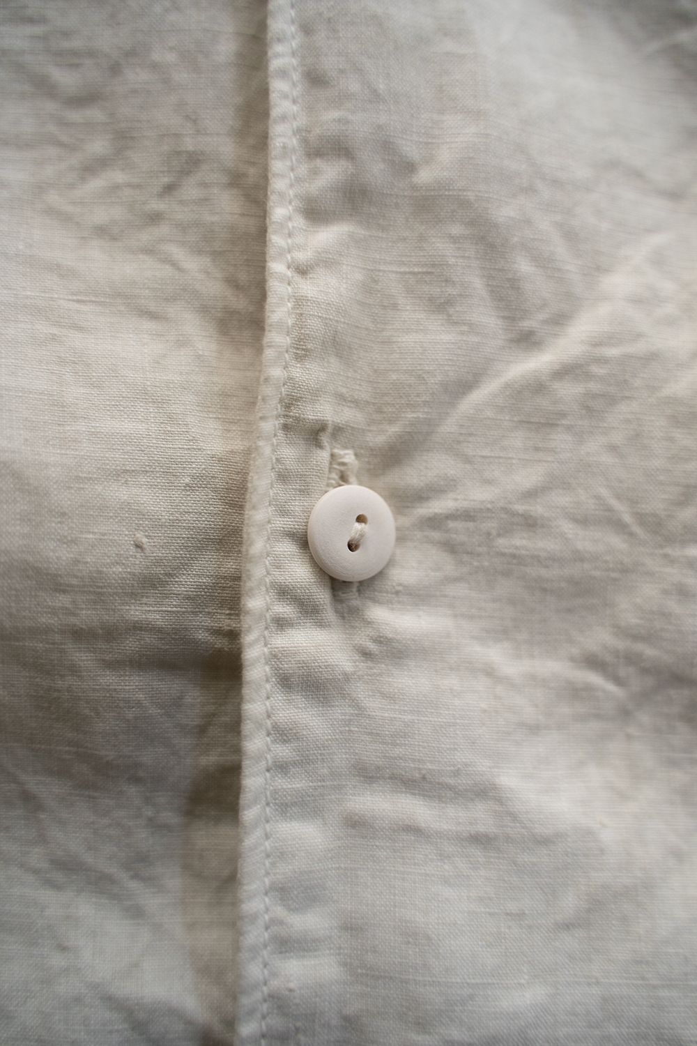 大麻開襟シャツ 高密度(ベンガラ白)