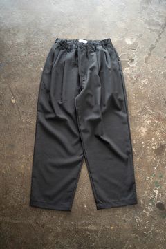 【25AW】モヘア混2タックイージーパンツ(CHARCOAL)