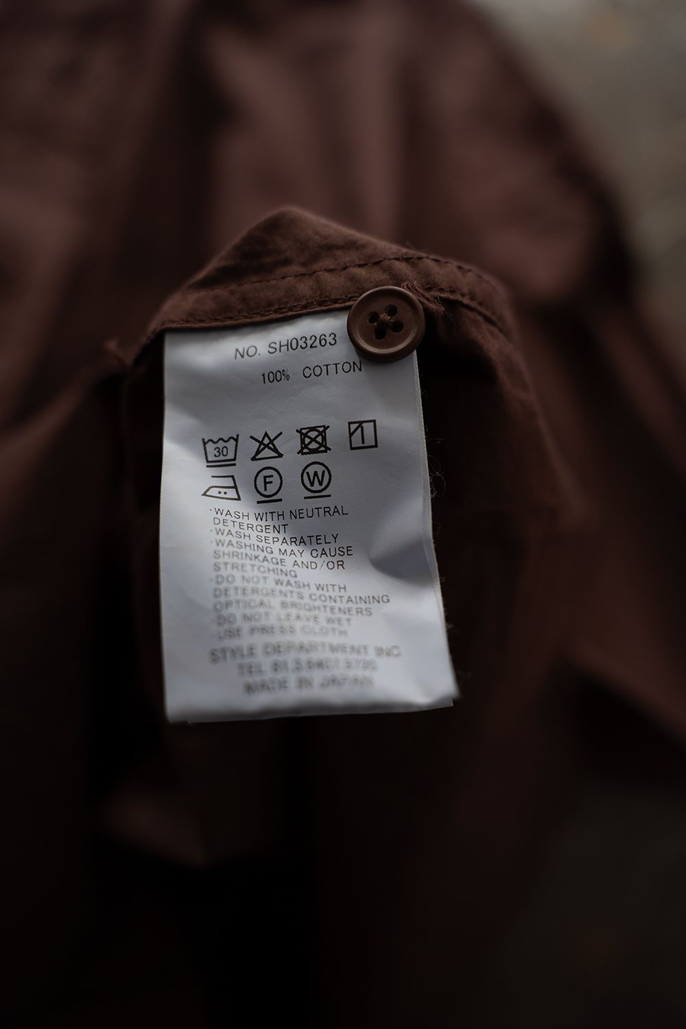 【26AW】ガーメントダイバンドカラーオーバーシャツ(REDDISH BROWN)