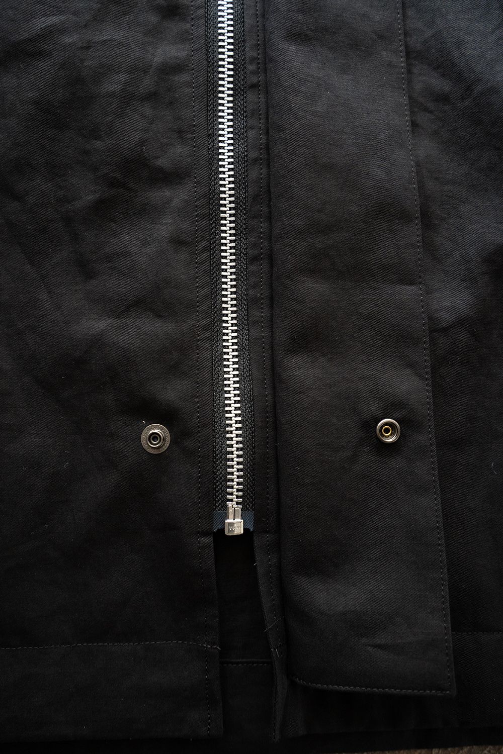 【26SS】コットン×リネンスタンドカラーブルゾン(BLACK)