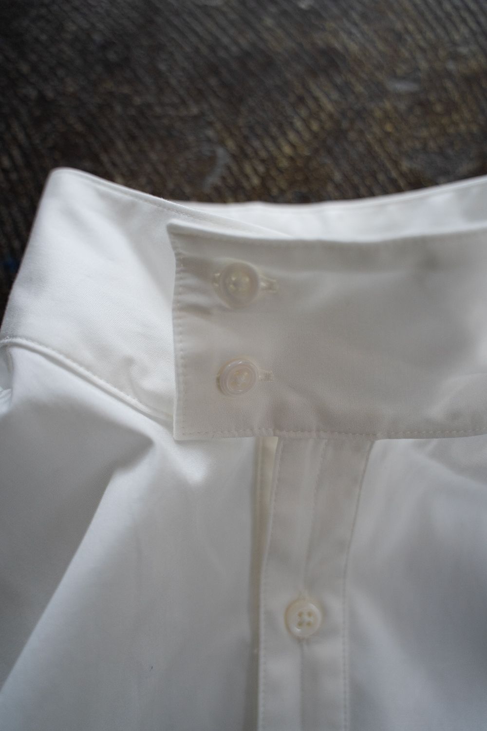 【ラスト1点】【23AW】High Neck Broad Shirt/ハイネックブロードシャツ(WHITE)